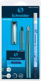 Schneider Ceod Shiny Füllfeder und Kugelschreiber-Set, teal, 9 Stück