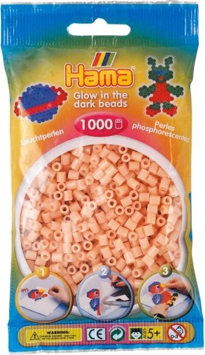 Hama midi Beutel mit Perlen 1000 Stück Leuchtfarbe rot