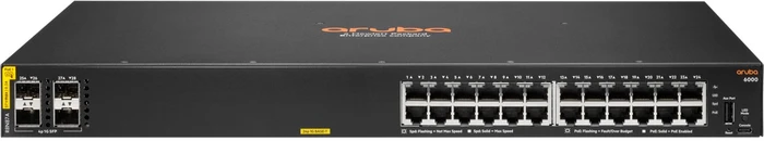 HPE Aruba CX 6000 Series Rackmount Gigabit Managed Switch, 24x RJ-45, 4x SFP, 370W PoE+