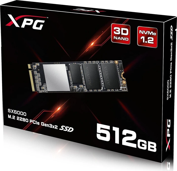 ADATA XPG SX6000 512GB, M.2 2280 / M-Key / PCIe 3.0 x2, Kühlkörper