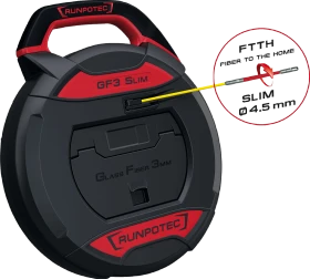 Runpotec GF3 SLIM Kabeleinziehgerät ohne Meterzähler, Glasfaserstab Ø 3 mm