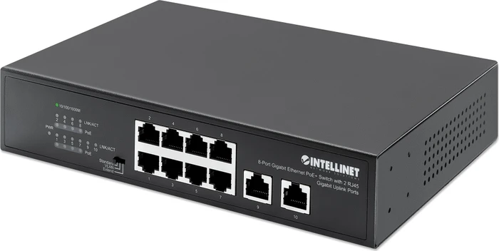 Intellinet Desktop Gigabit Switch, 10x RJ-45, 120W PoE+