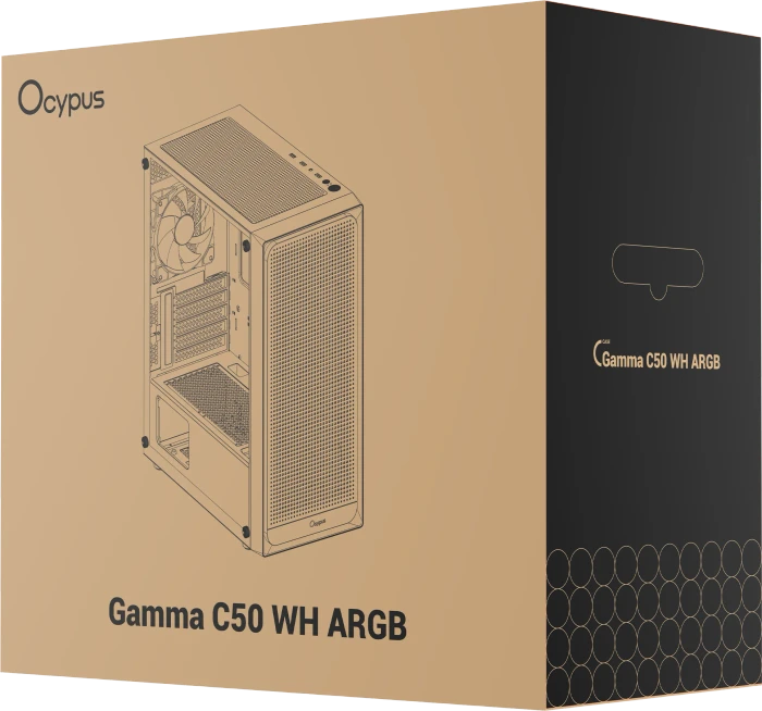 Ocypus Gamma C50 ARGB, weiß, Glasfenster