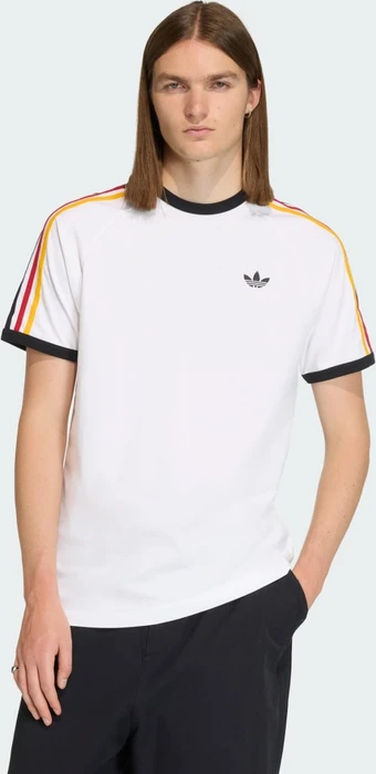 adidas 3-Streifen T-Shirt kurzarm cloud white/collegiate gold/power red (Herren)