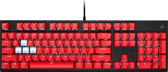 Corsair Pro Keycap Mod Kit, Kunststoff (PBT) Double-Shot, rot, 105 Tasten, ISO-DE