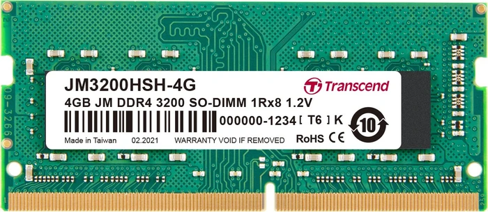 Transcend JetRam SO-DIMM 4GB, DDR4-3200, CL22, 1RX8