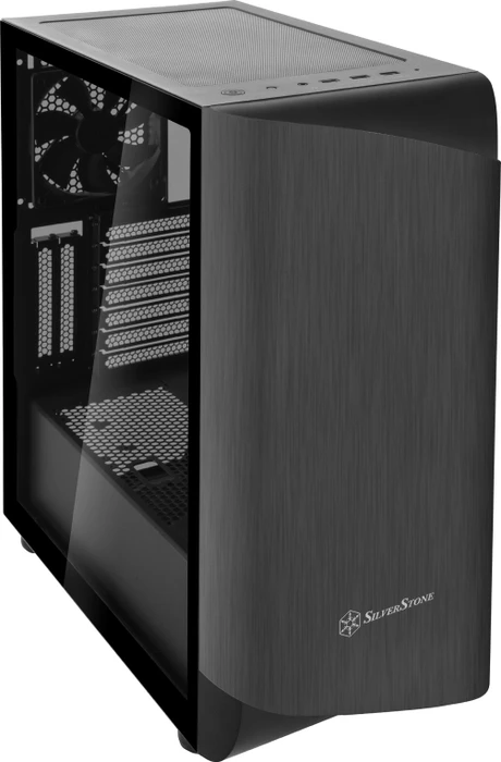 SilverStone Seta A1 Titanium, schwarz, Glasfenster
