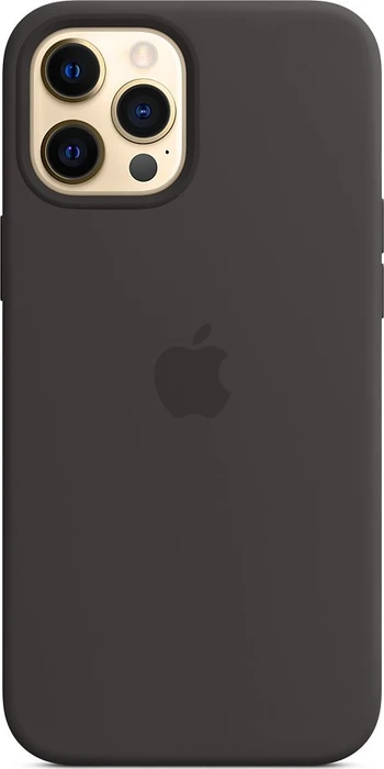 Apple Silikon Case mit MagSafe für iPhone 12 Pro Max schwarz