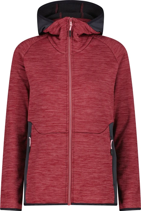 CMP Fleece Grid Tech Hoodie Jacke peony melange (Damen)