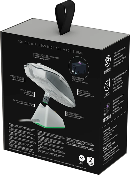 Razer Viper Ultimate mit Ladestation, Mercury White, USB
