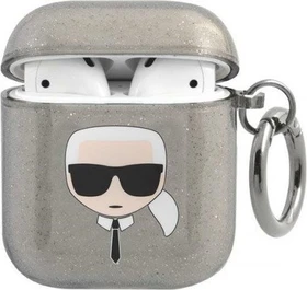 Karl Lagerfeld AirPods 1/2 Case Glitter schwarz