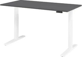 Hammerbacher Ergonomic Aktiv XMKA16 elektrisch höhenverstellbarer Sitz-Steh-Schreibtisch 160x80cm grau/weiß