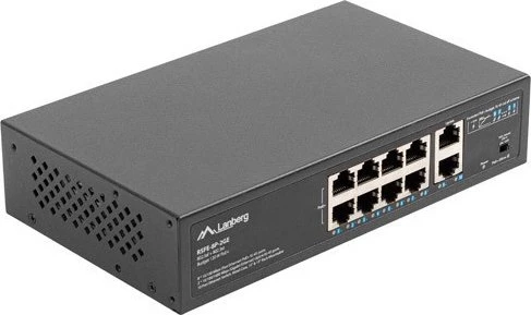 Lanberg RSFE Rackmount Switch, 10x RJ-45, 120W PoE+