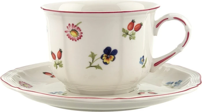 Villeroy & Boch Petite Fleur Cappuccinotasse mit Untertasse, 2-tlg.