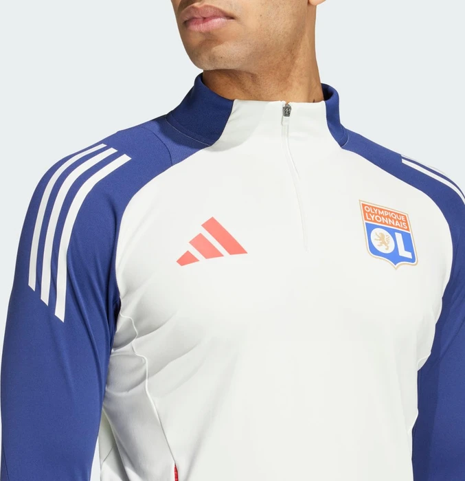 adidas Olympique Lyon Tiro 24 Funktionsshirt langarm white tint/midnight indigo/bright red (Herren)