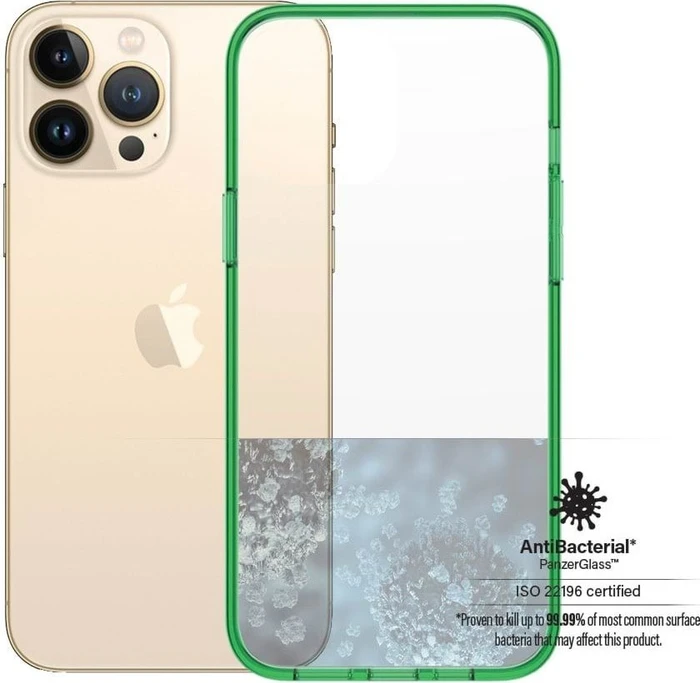 PanzerGlass Clear Case Color AntiBacterial für Apple iPhone 13 Pro Max Lime Limited Edition