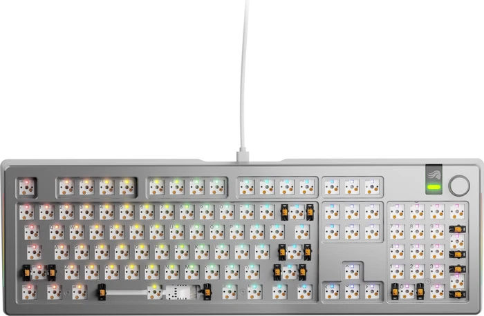 Glorious GMMK 3 Pro, Barebone Tastatur, Full Size 100%, silber, ANSI