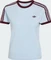 adidas 3-Streifen Slim T-Shirt kurzarm crystal sky/maroon (Damen) Vorschaubild
