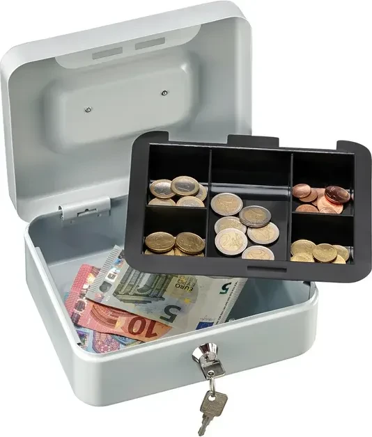 Burg-Wächter Money 5020 Geldkassette, hellgrau, Schlüsselschloss