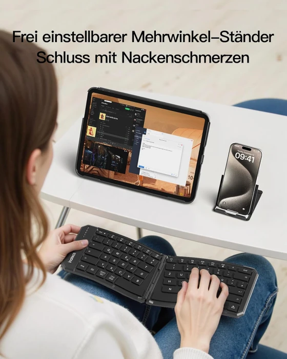 Inateck KB603 Nomad Ergo faltbare Tastatur, Bluetooth, DE
