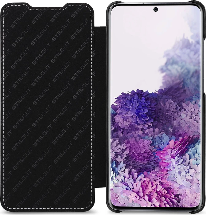 Stilgut Book Type Leather Case Nappa für Samsung Galaxy S20+ schwarz