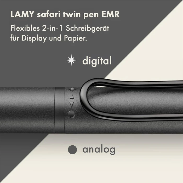 Lamy Z103 POM Ersatzspitzen mit runder Kontur für LAMY Safari Twin Pen EMR, schwarz, 4er-Pack