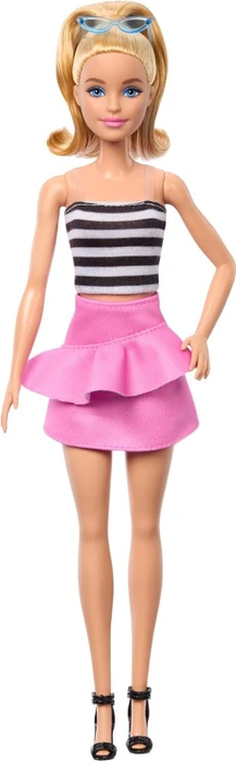 Mattel Barbie - Fashionistas Barbie blond mit gestreiftem Oberteil, 65. Jubiläum