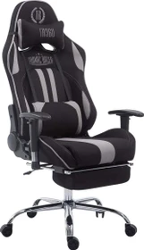 CLP Racing Limit Stoff Gamingstuhl mit Fußstütze, schwarz/grau