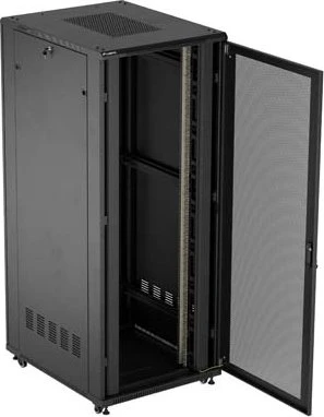 Lanberg 19" Rackschrank 42HE, freistehend, Flat Pack, Gitternetztür, IP20, RAL 9004, 1000mm tief