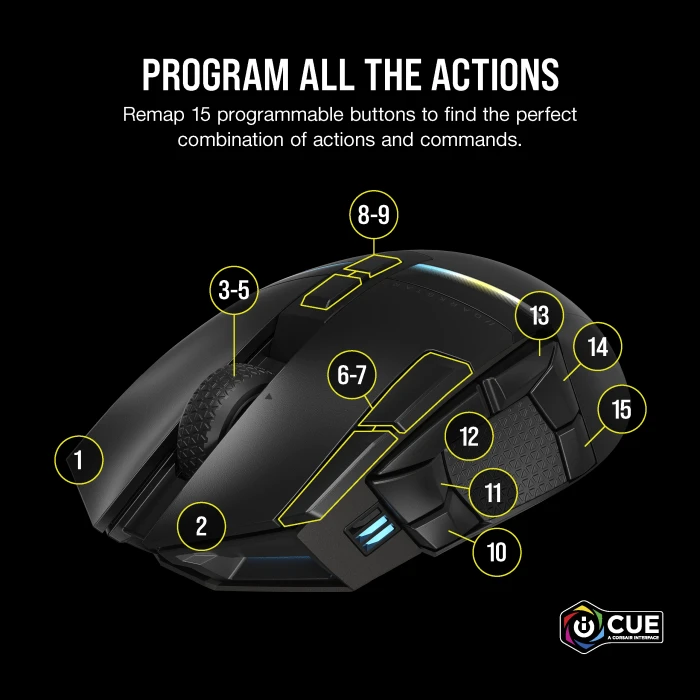 Corsair Gaming Darkstar Wireless MMO/MOBA Mouse, USB/Bluetooth