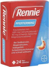Bayer Rennie Pfefferminz Kautabletten, 24 Stück