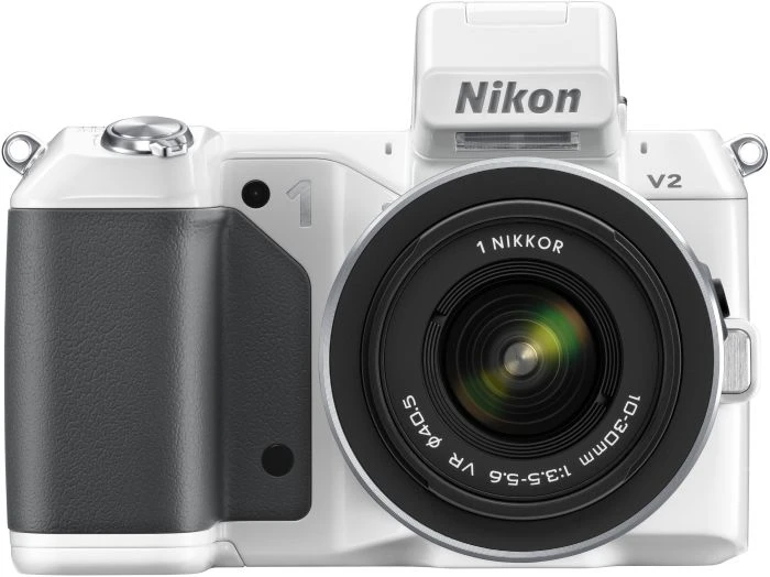Nikon 1 V2 weiß mit Objektiv 1 NIKKOR 10-30mm 3.5-5.6 VR