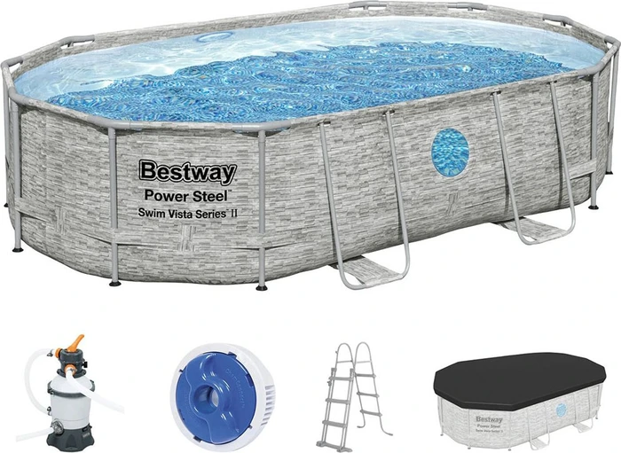 Bestway Power Steel Vista Frame Pool Set oval 488x305x107cm