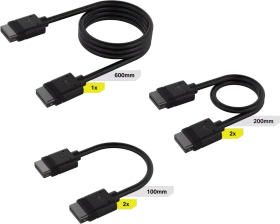 Corsair iCUE LINK Verlängerung, 60cm/20cm/10cm, schwarz, 5er-Pack