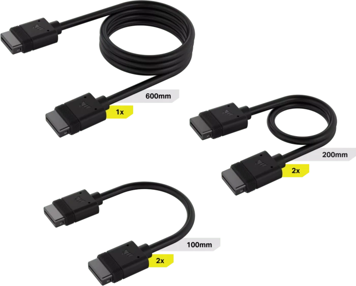 Corsair iCUE LINK Verlängerung, 60cm/20cm/10cm, schwarz, 5er-Pack