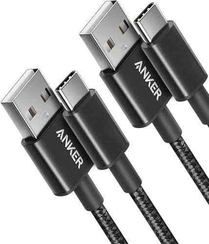 Anker USB Adapterkabel, USB-A [Stecker] auf USB-C [Stecker], schwarz, 0.9m, 2er-Pack