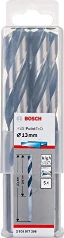 Bosch Professional HSS PointTeQ Spiralbohrer, 13x101x151mm, 5 Stück