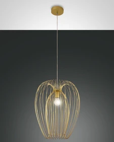 Fabas Luce Camp Pendelleuchte gold edelmatt Ø40cm