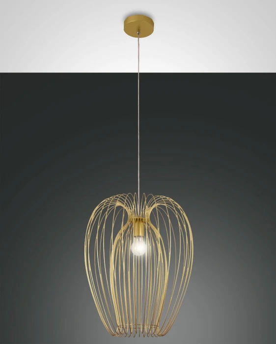 Fabas Luce Camp Pendelleuchte gold edelmatt Ø40cm