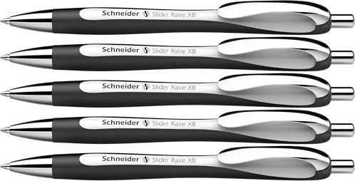 Schneider Slider Rave XB Kugelschreiber weiß/schwarz, 5er-Pack