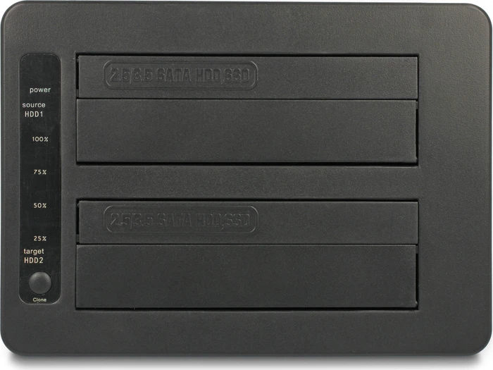 DeLOCK USB Dual Dockingstation mit Klon Funktion und Card Reader, SATA 6Gb/s, USB-B 3.0 [Buchse]