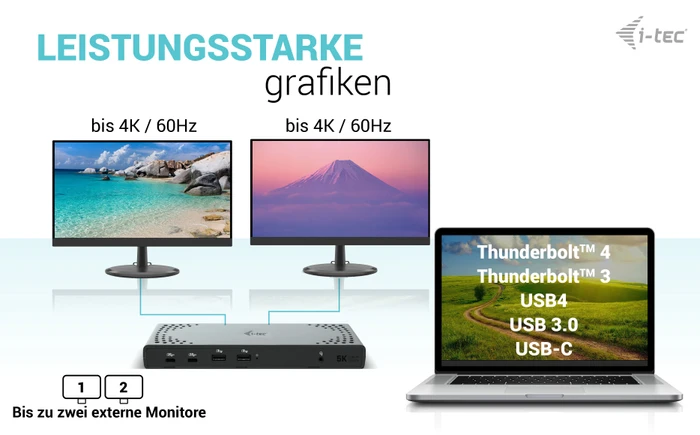 i-tec Dual Display Docking Station Gen2 (EU), USB-C 3.1 [Buchse]