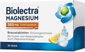 Biolectra Magnesium 365mg fortissimum Zitrone Brausetabletten, 20 Stück