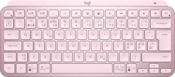 Logitech MX Keys Mini, rosa, LEDs weiß, Logi Bolt, Rose, USB/Bluetooth, ND