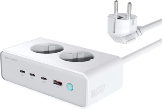 4smarts Desk Charger GaN 65W mit AC-Steckdosen weiß