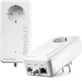 devolo Giga Bridge Phoneline Telefon-Set, G.hn über Telefonleitung, G.hn, 1x RJ-45, 2er-Pack