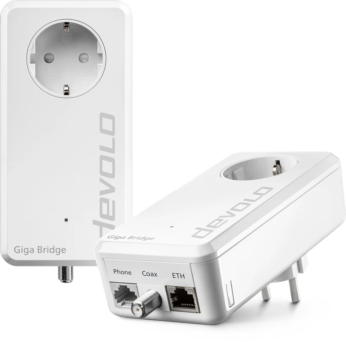 devolo Giga Bridge Phoneline Telefon-Set, G.hn über Telefonleitung, G.hn, 1x RJ-45, 2er-Pack