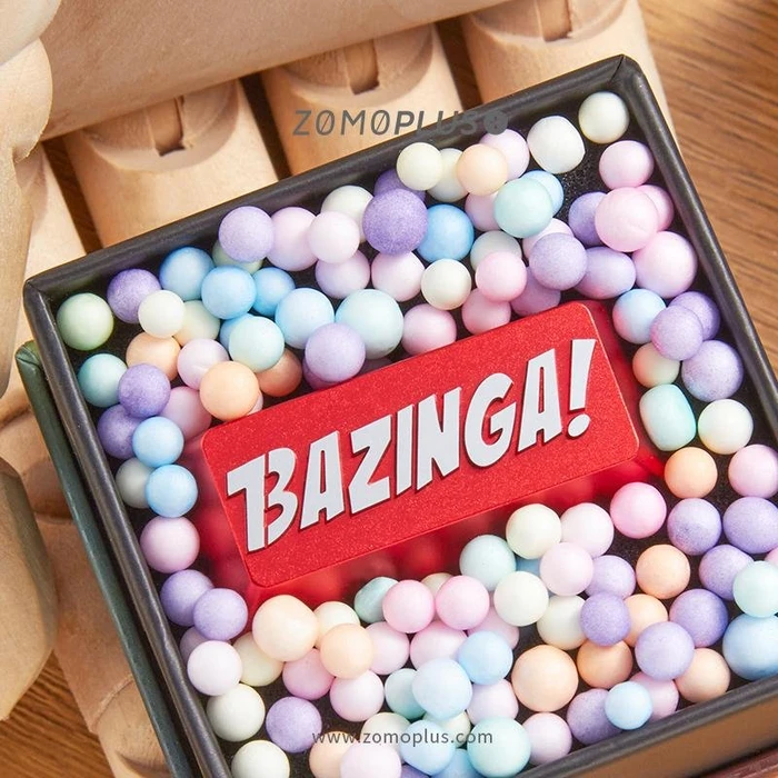 Zomoplus Keycap BAZINGA!, Aluminium, rot/silber, 1 Taste, ANSI-US