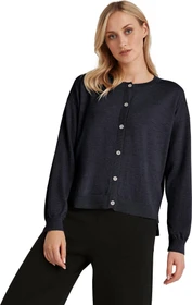 Falke Basic Apparel Cardigan Rundhals Strickjacke night sky (Damen)