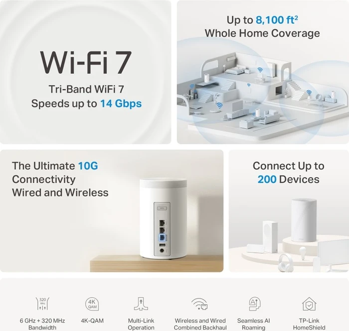 TP-Link Deco BE68, Wi-Fi 7, BE14000, 1er (Deco BE68 (1-Pack))